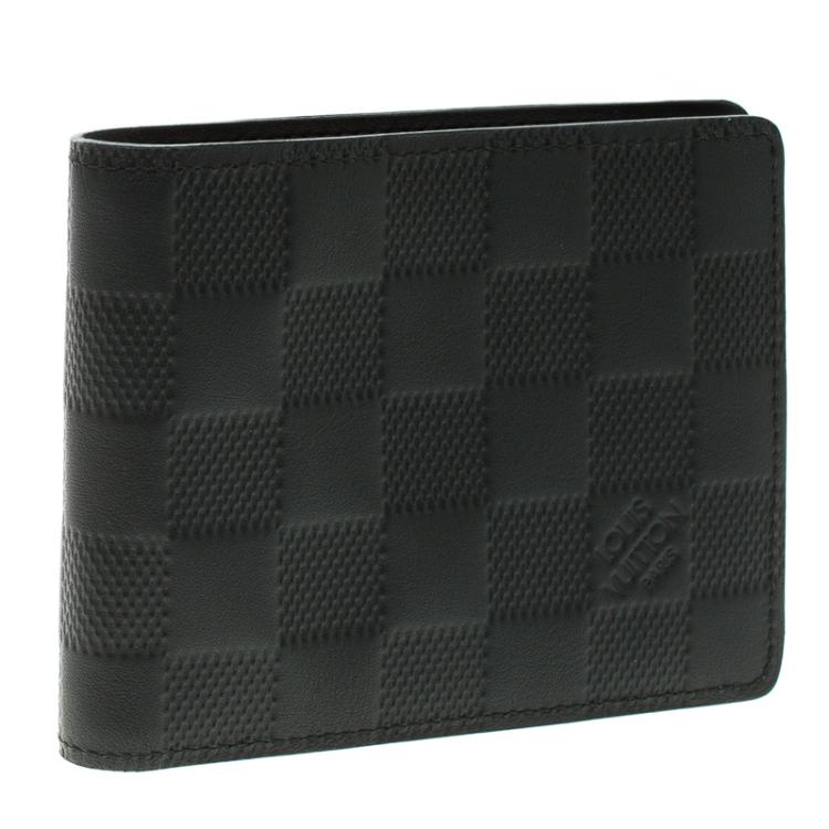 Pre Owned Louis Vuitton Black Damier Infini Leather Slender Wallet