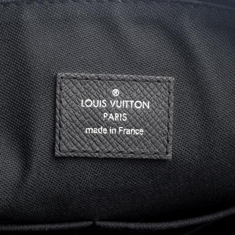 Pre Owned Louis Vuitton Black Taiga Leather Grigori PM Messenger Bag