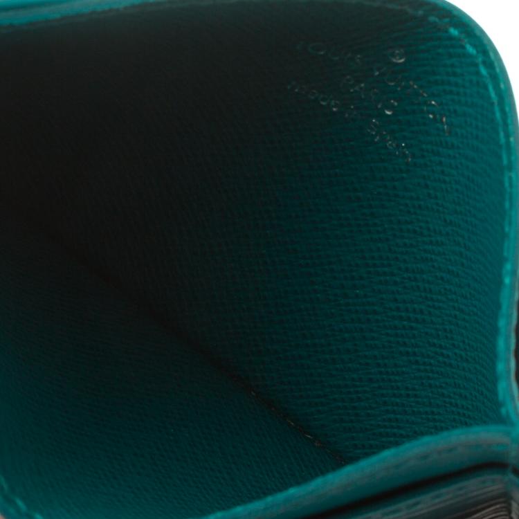 Pre Owned Louis Vuitton Turquoise Epi Leather Card Holder