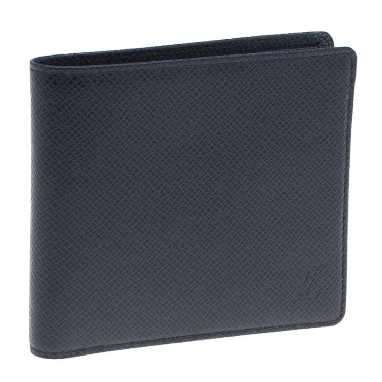Pre Owned Louis Vuitton Black Taiga Bi Fold Wallet