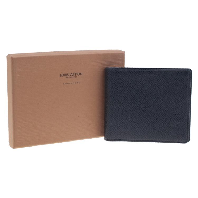 Pre Owned Louis Vuitton Black Taiga Bi Fold Wallet