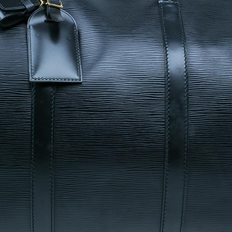 مملوكة مسبقًا Louis Vuitton Black Epi Keepall 50 Travel Boston Bag