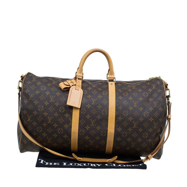 Pre Owned Louis Vuitton Monogram Canvas Keepall Bandouliere 55