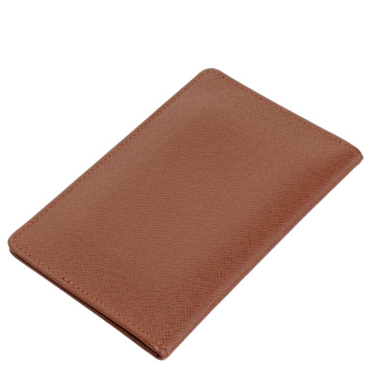 Pre Owned Louis Vuitton Brown Taiga Leather Card Case