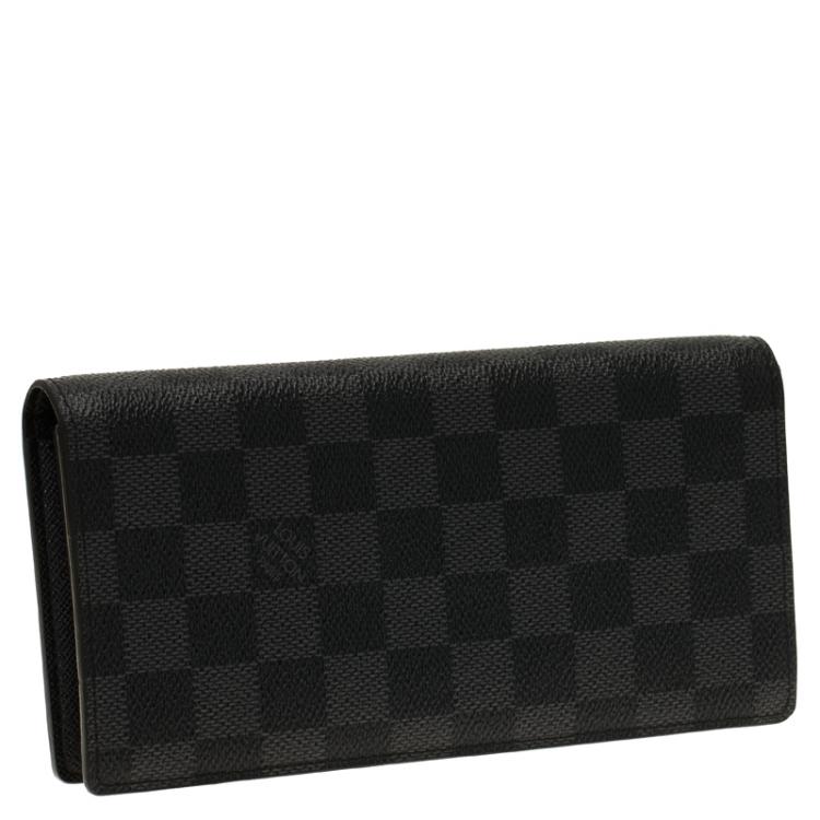 Pre Owned Louis Vuitton  Damier Graphite Canvas Brazza Flap Wallet
