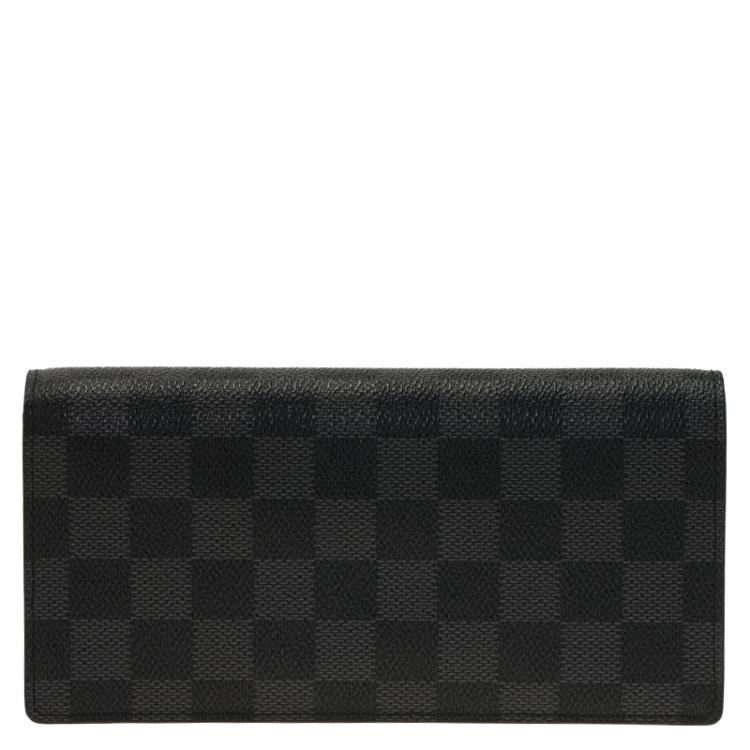 Pre Owned Louis Vuitton  Damier Graphite Canvas Brazza Flap Wallet