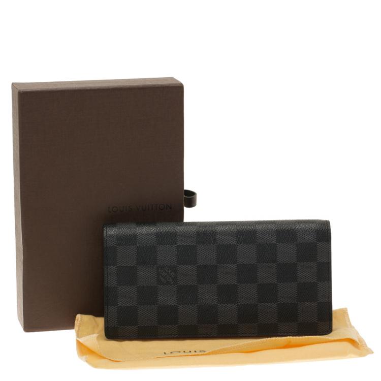 Pre Owned Louis Vuitton  Damier Graphite Canvas Brazza Flap Wallet