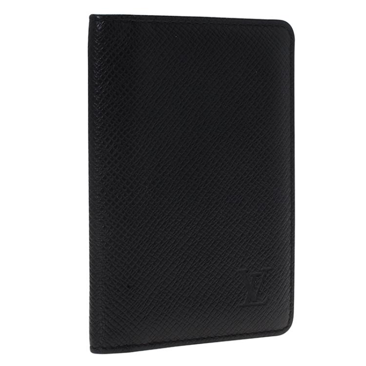 Pre Owned Louis Vuitton Black Taiga Leather Pocket Organizer