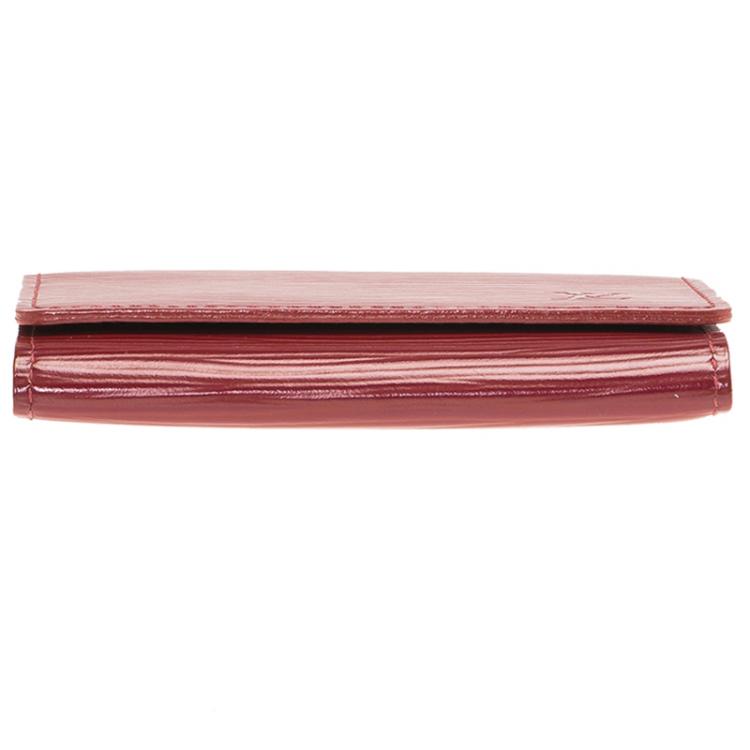 Pre Owned Louis Vuitton Red Epi Leather Business Card Holder