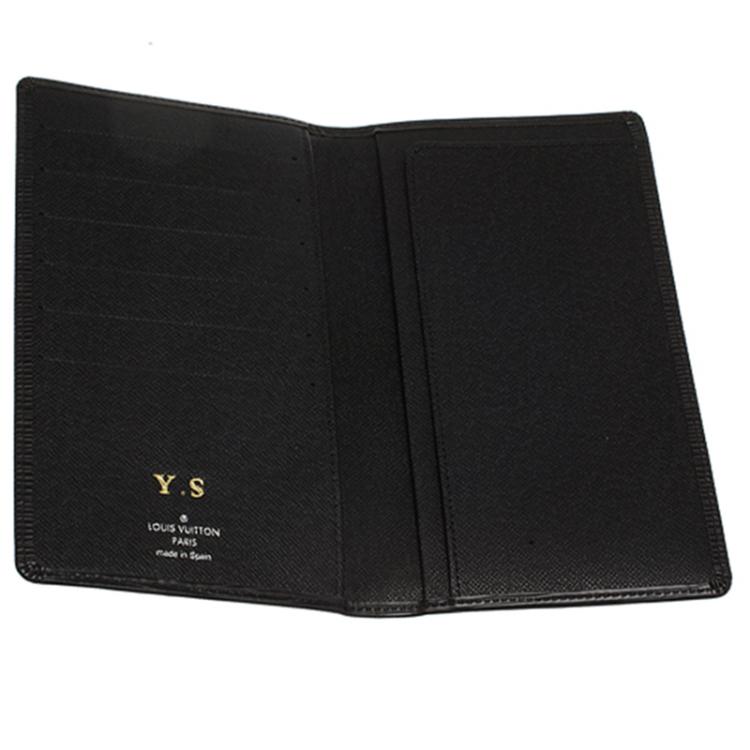 Pre Owned Louis Vuitton Black Epi Leather Credit Card and Currency Wallet
