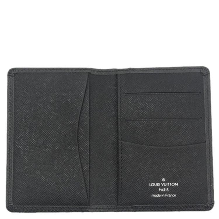 Pre Owned Louis Vuitton Black Taiga Leather Wallet