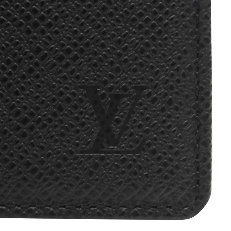 Pre Owned Louis Vuitton Black Taiga Leather Wallet