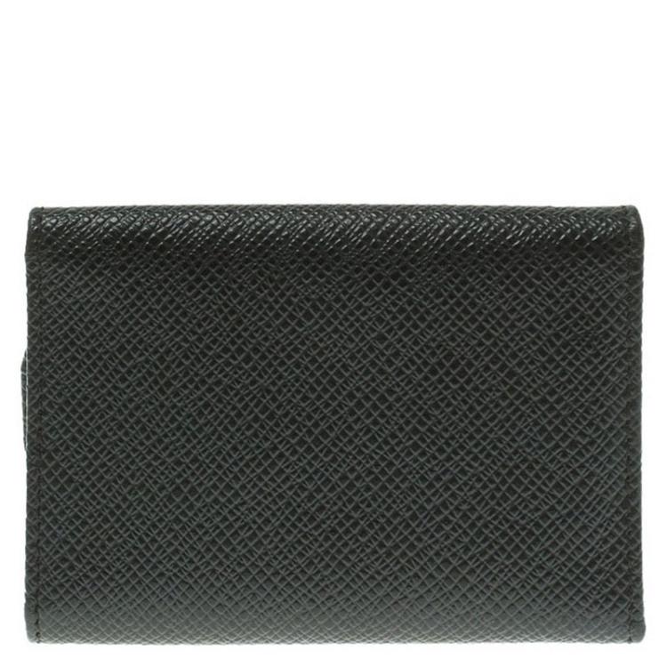 Pre Owned Louis Vuitton Black Taiga Leather 6 key Holder