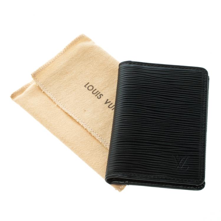 Pre Owned Louis Vuitton Black Epi Leather Card Holder