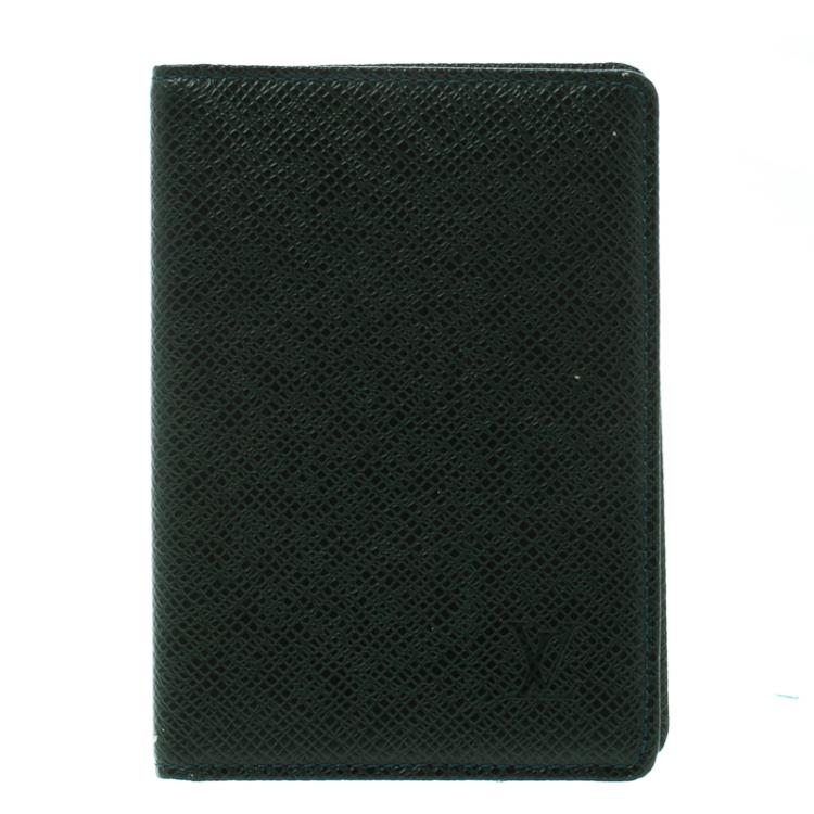 Louis Vuitton Dark Green Taiga Leather Pass ID Card Holder Louis ...