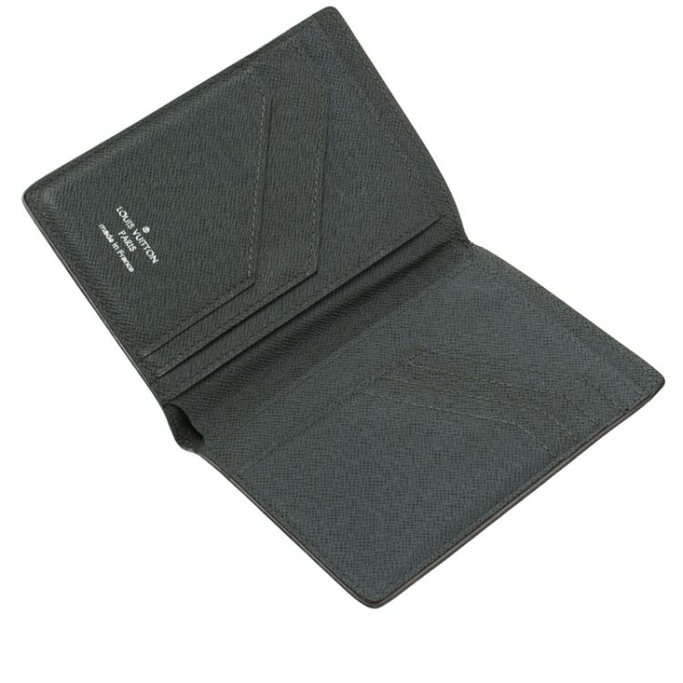 Pre Owned Louis Vuitton Grey Taiga Leather Card Holder