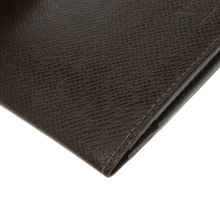 Pre Owned Louis Vuitton Brown Taiga Leather Obsolete Long Wallet