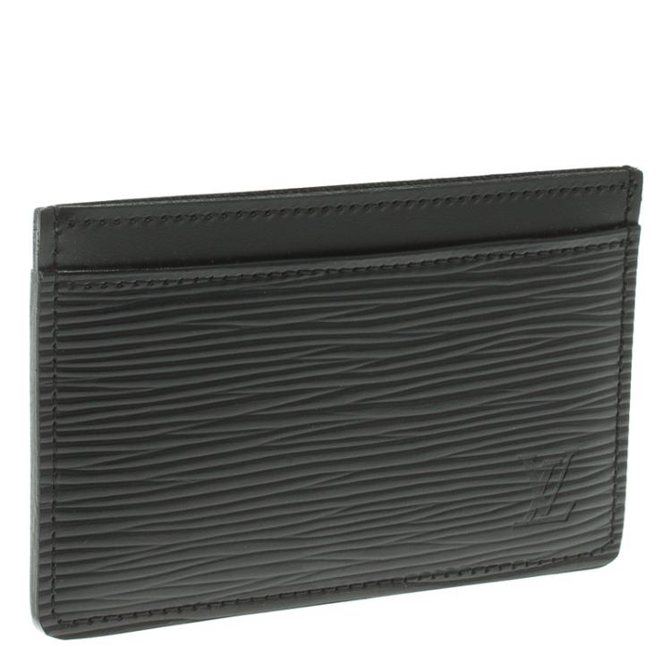 Pre Owned Louis Vuitton Black Epi Leather Card Holder