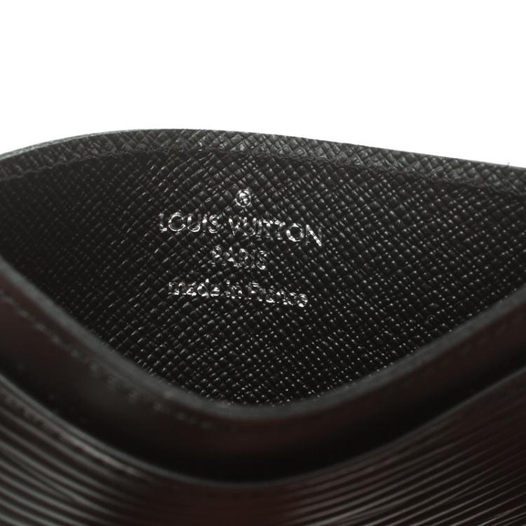 Pre Owned Louis Vuitton Black Epi Leather Card Holder