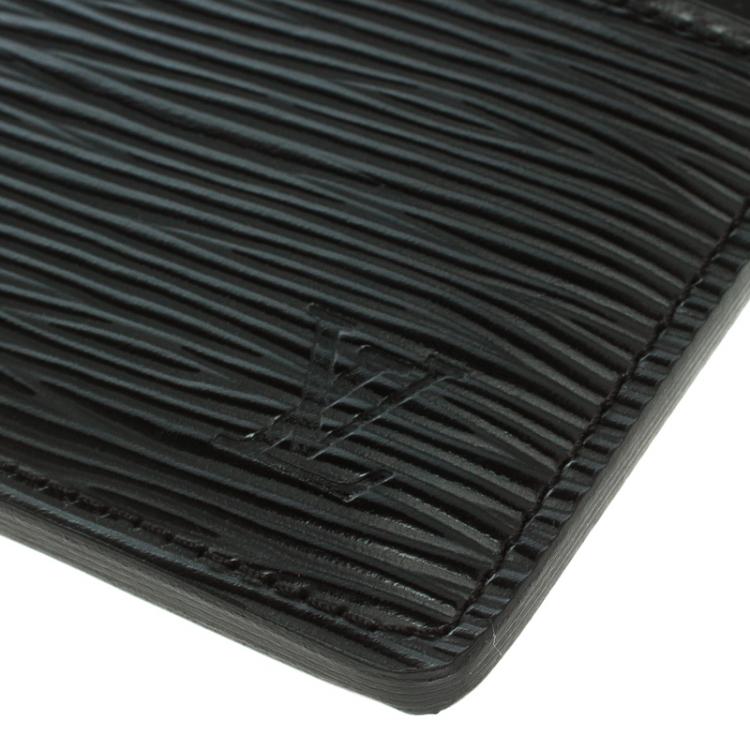 Pre Owned Louis Vuitton Black Epi Leather Card Holder