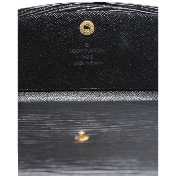 Pre Owned Louis Vuitton Black Epi Leather Card Holder