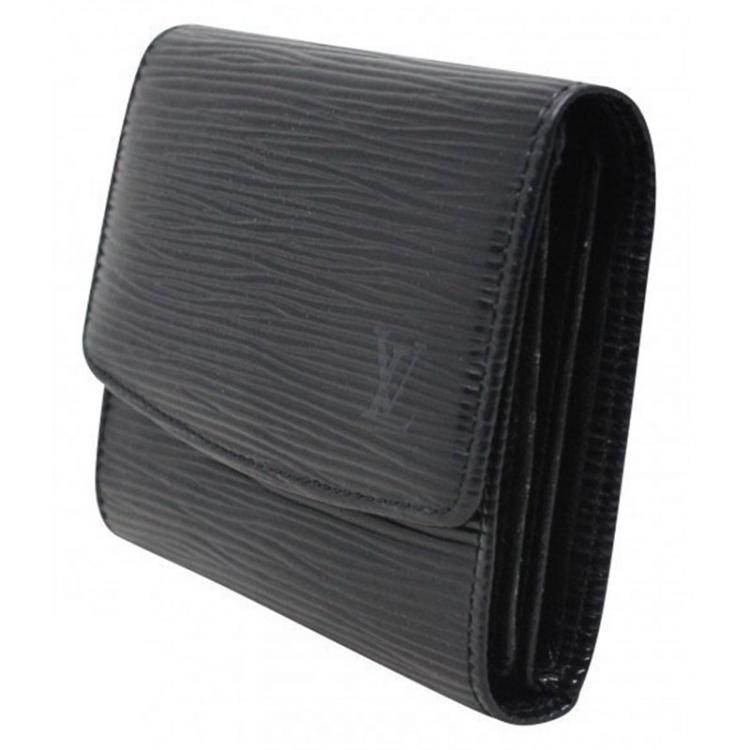 Pre Owned Louis Vuitton Black Epi Leather Card Holder