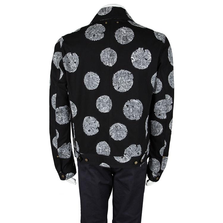 Pre Owned Louis Vuitton FA'15 Black Cotton Rope Print Button Front Jacket  XL