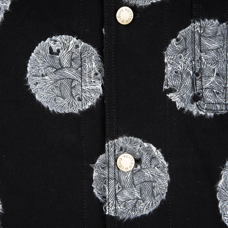 Pre Owned Louis Vuitton FA'15 Black Cotton Rope Print Button Front Jacket  XL