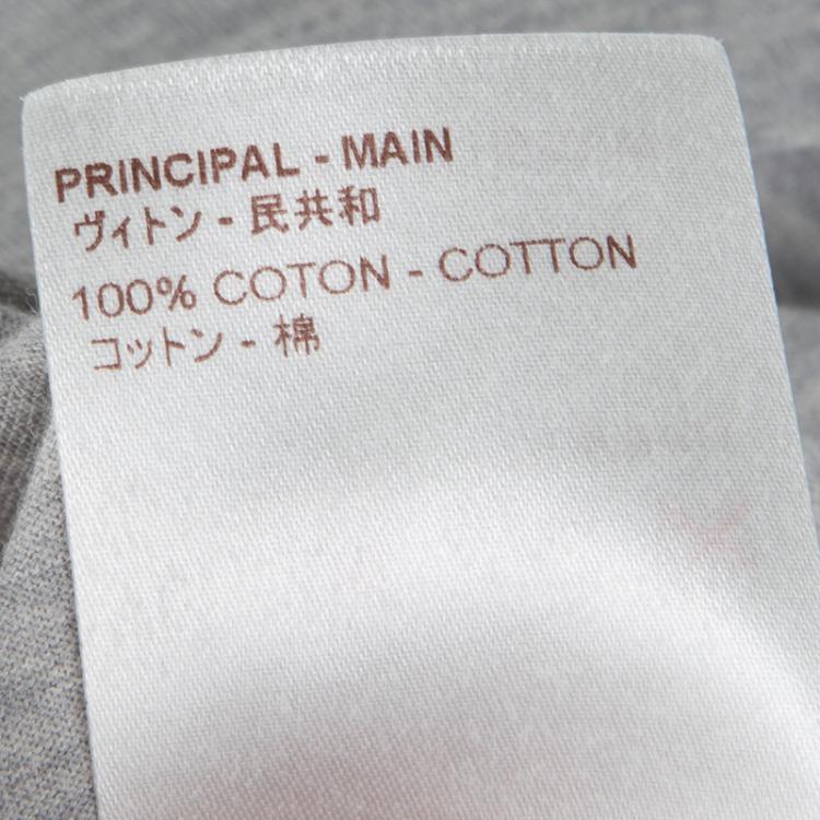 Pre Owned Louis Vuitton Grey Cotton Logo Detail T-Shirt XL