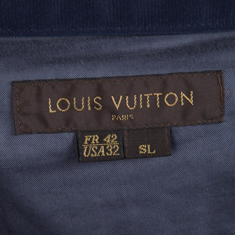 Pre Owned Louis Vuitton Grey Cotton Straight Fit Trousers L