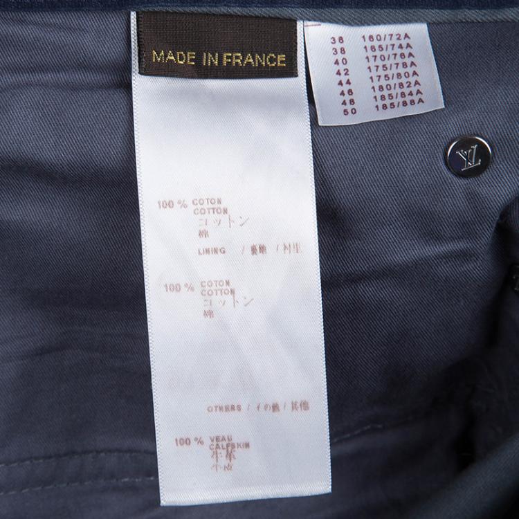Pre Owned Louis Vuitton Grey Cotton Straight Fit Trousers L