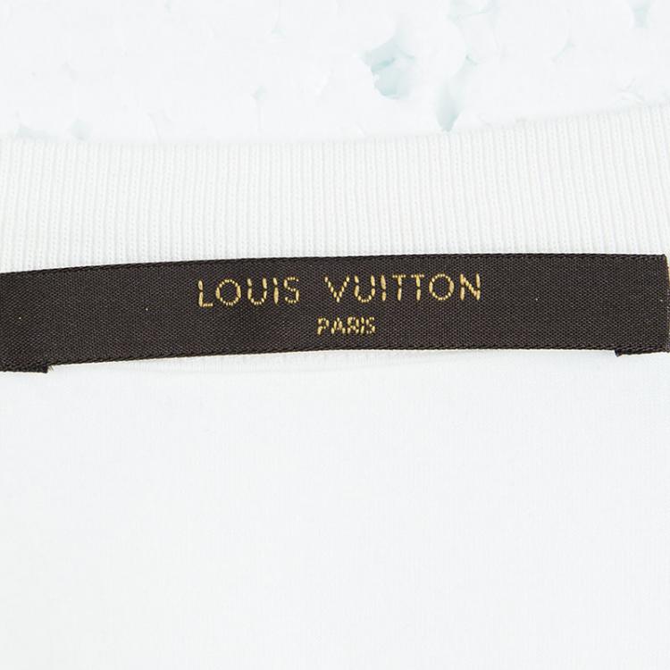 Pre Owned Louis Vuitton Multicolor Cotton Abstract Print Logo Detail Tshirt XL