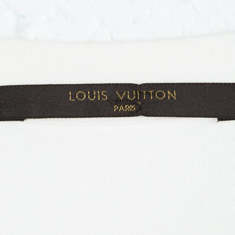 مملوكة مسبقًا Louis Vuitton Off White Cotton Printed Logo Detail T-Shirt XL