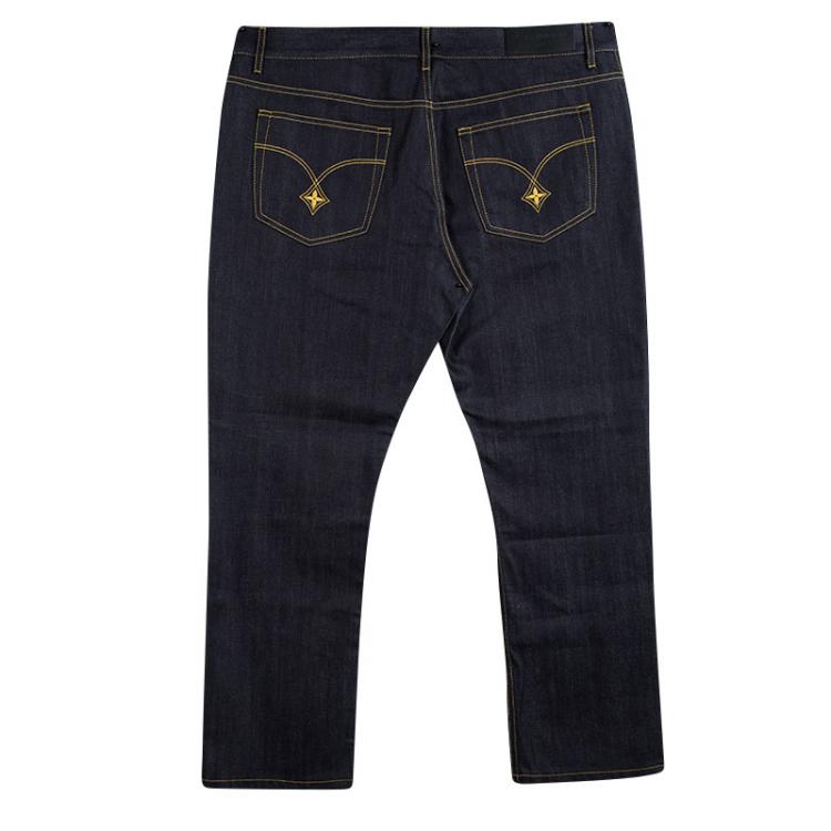 Louis Vuitton Indigo Dark Wash Denim Boot Cut Jeans 3XL Louis
