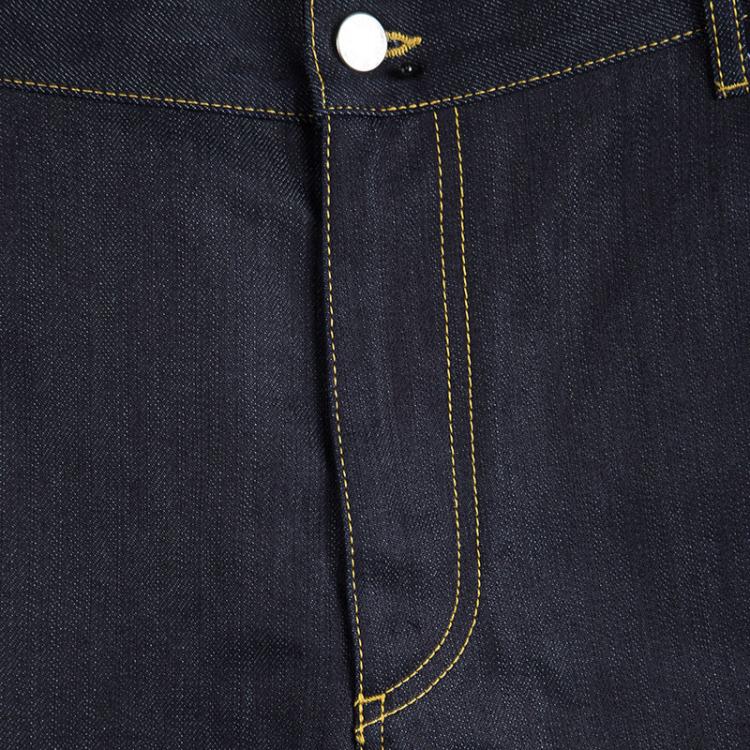 Pre Owned Louis Vuitton Indigo Dark Wash Denim Boot Cut Jeans 3XL