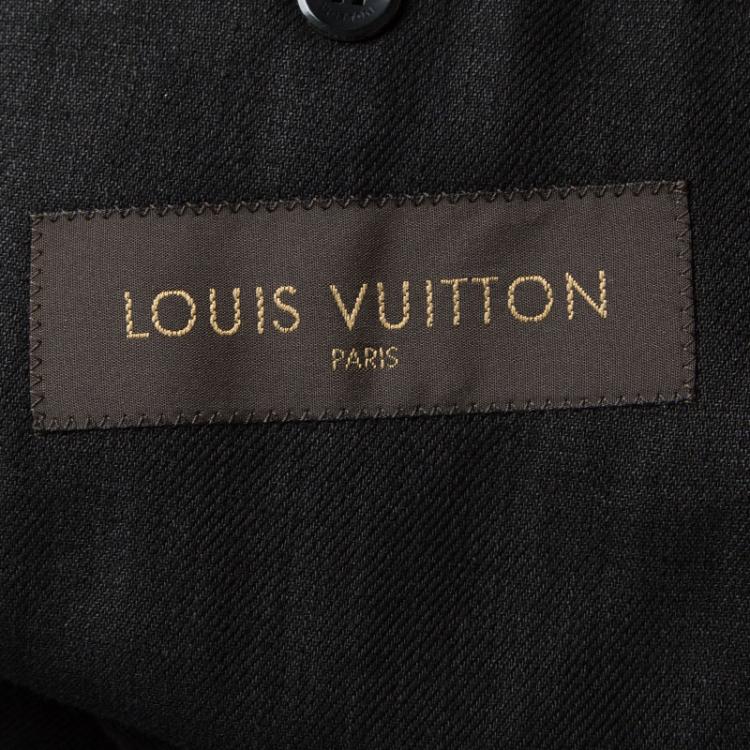 Pre Owned Louis Vuitton Black Linen Two Button Blazer L