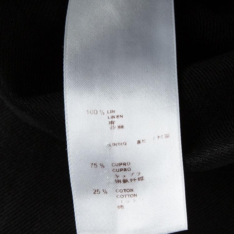 Pre Owned Louis Vuitton Black Linen Two Button Blazer L