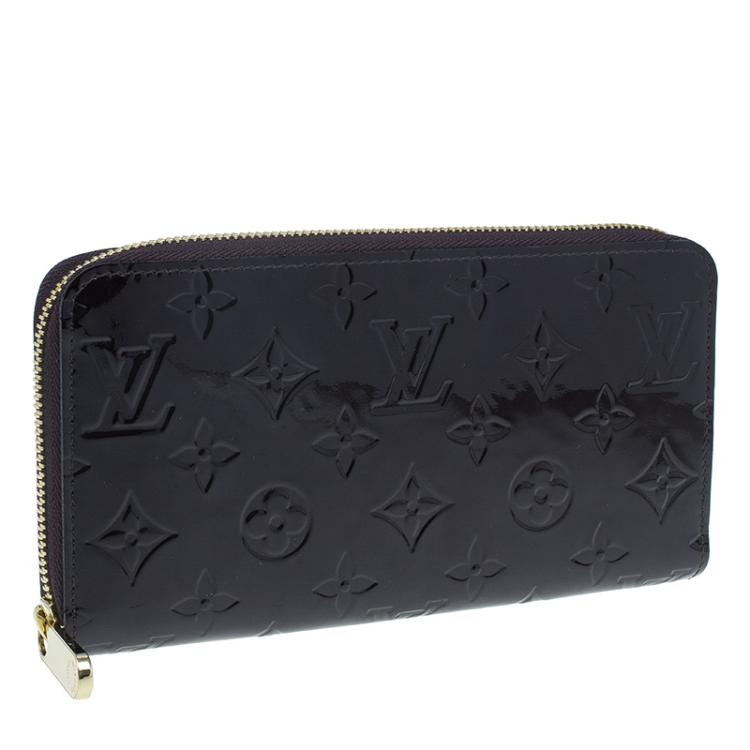 Louis Vuitton Signature Red Monogram Patent Leather Zippy Zip Around Wallet