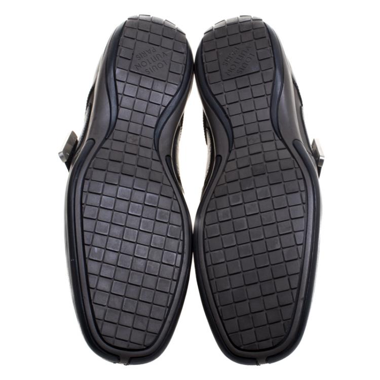 Pre Owned Louis Vuitton Black Leather Velcro Sneakers Size 40