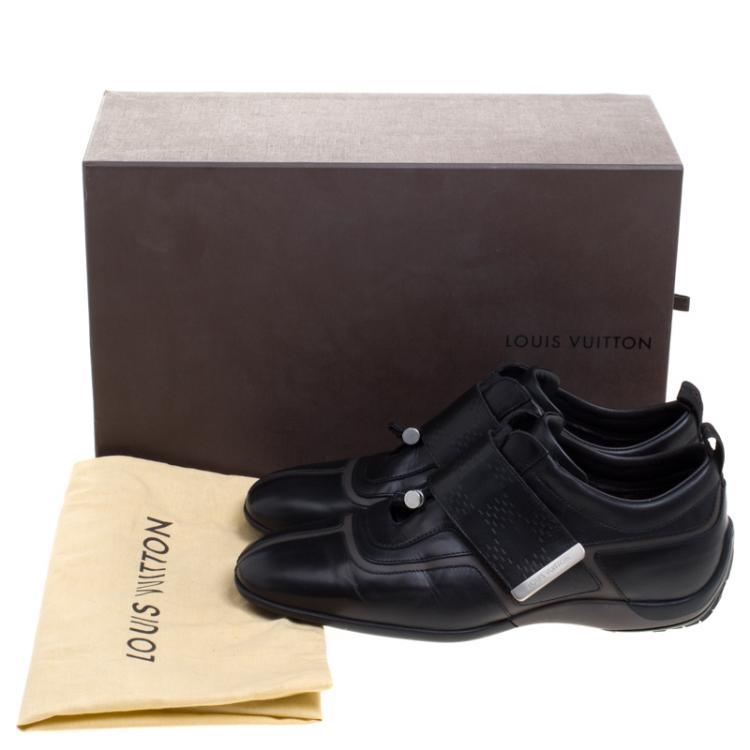 Pre Owned Louis Vuitton Black Leather Velcro Sneakers Size 40