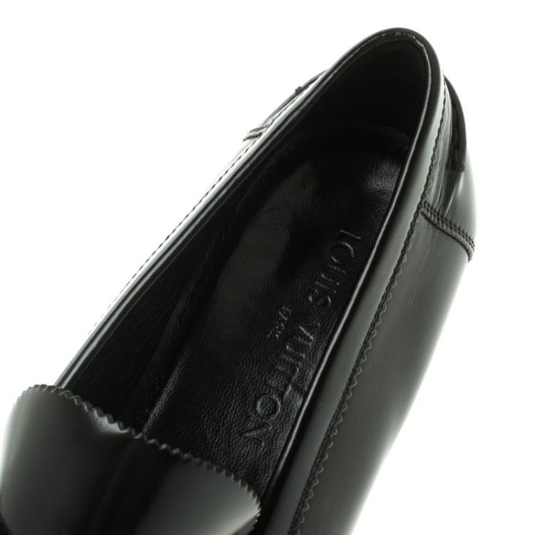 Pre Owned Louis Vuitton Black Leather Major Loafers Size 45.5