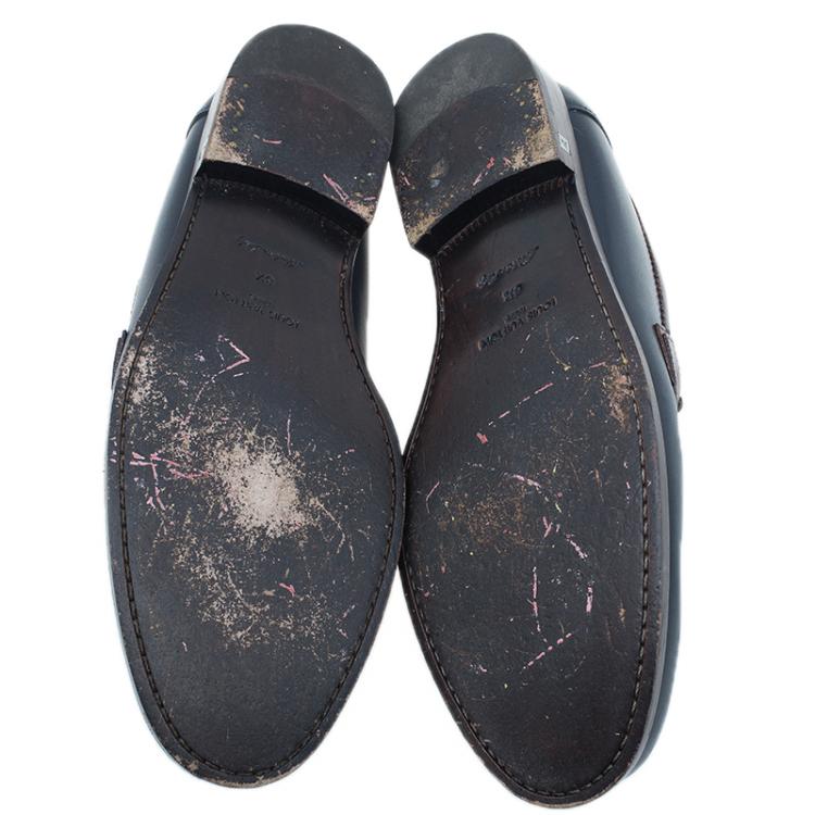 Pre Owned Louis Vuitton Tri Color Leather Major Loafers Size 42.5