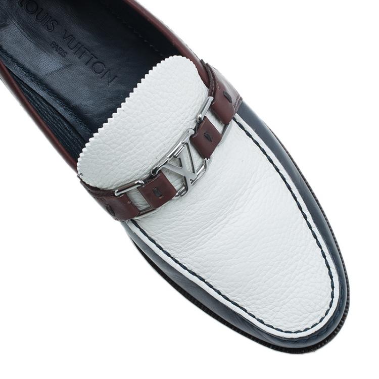 Pre Owned Louis Vuitton Tri Color Leather Major Loafers Size 42.5