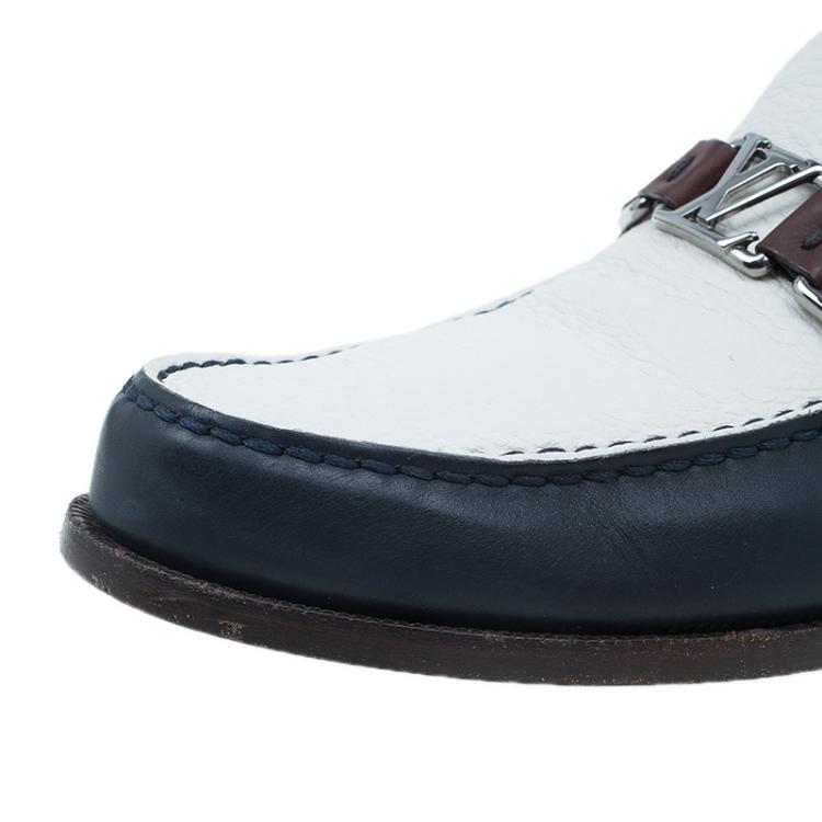 Pre Owned Louis Vuitton Tri Color Leather Major Loafers Size 42.5