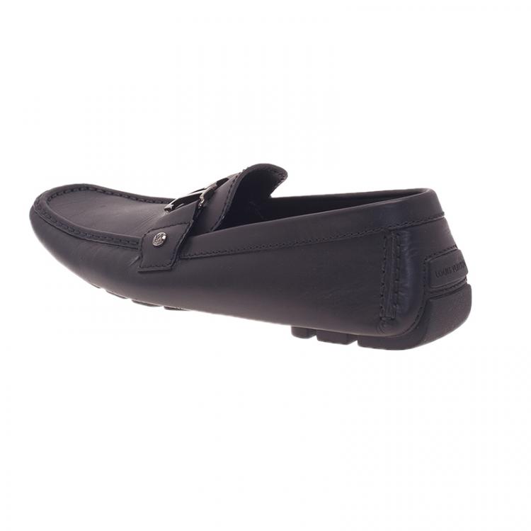 Pre Owned Louis Vuitton Black Leather Monte Carlo Loafers Size 42