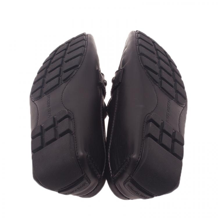 Pre Owned Louis Vuitton Black Leather Monte Carlo Loafers Size 42