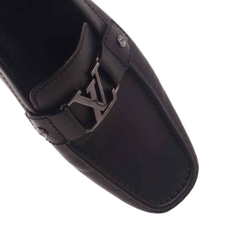 Pre Owned Louis Vuitton Black Leather Monte Carlo Loafers Size 42