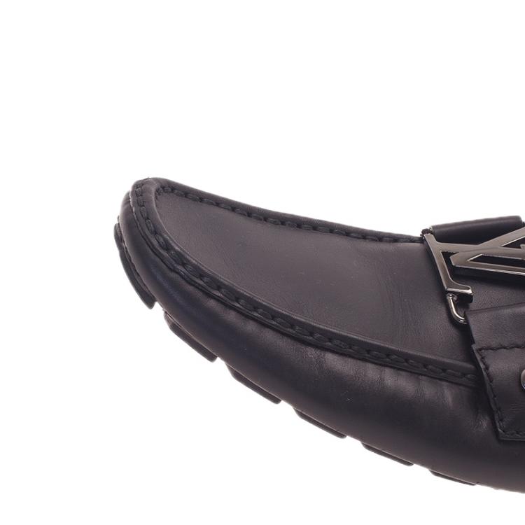 Pre Owned Louis Vuitton Black Leather Monte Carlo Loafers Size 42