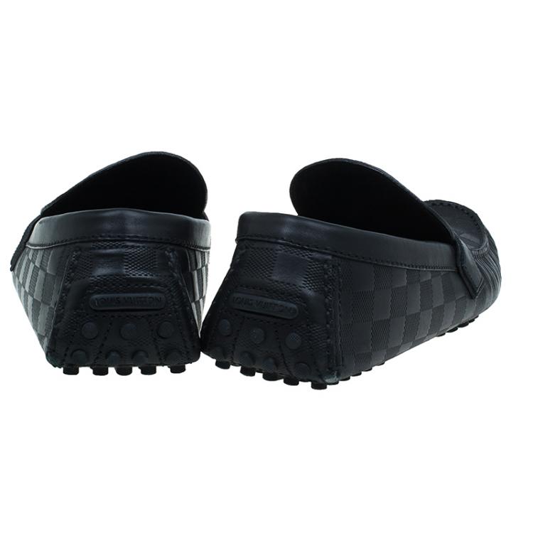 Pre Owned Louis Vuitton Black Hockenheim Moccasins Size 44.5