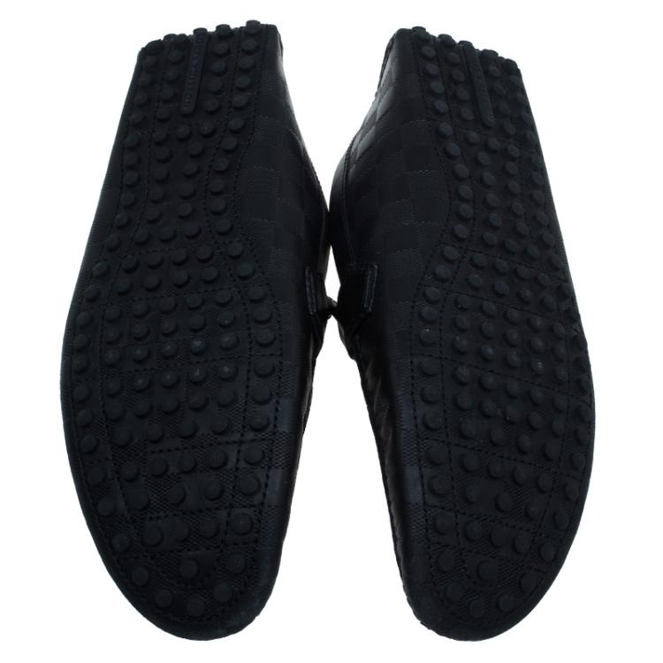 Pre Owned Louis Vuitton Black Hockenheim Moccasins Size 44.5